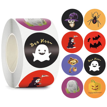 100-500Pcs Halloween Stickers Round party gift decoration sticker Handmade Envelope Sealing Label Stickers Stationery Sticker (Online Order Only)