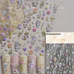 Colourful Butterfly Rose Flower Tulip Daisy Moth Orchid Narcissus 3D Self Adhesive Nail Art Decorations Stickers Manicure Decals (ONLINE ORDER ONLY)