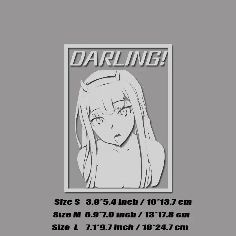 "DARLING!" anime decal,creative &funny decal for anime lovers,high quality for car windows and other windows,For a Unique look! (ONLINE ORDER ONLY)
