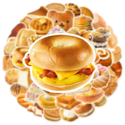 10/25/50pcs Bread Cakes Bakery Baked Goods Sticker Packs (ONLINE ORDER ONLY)