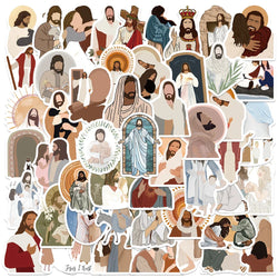 52PCS Jesus Christian Prayer Stickers Vinyl Decals for Luggage, Notebook, DIY Toys (Online Order Only)