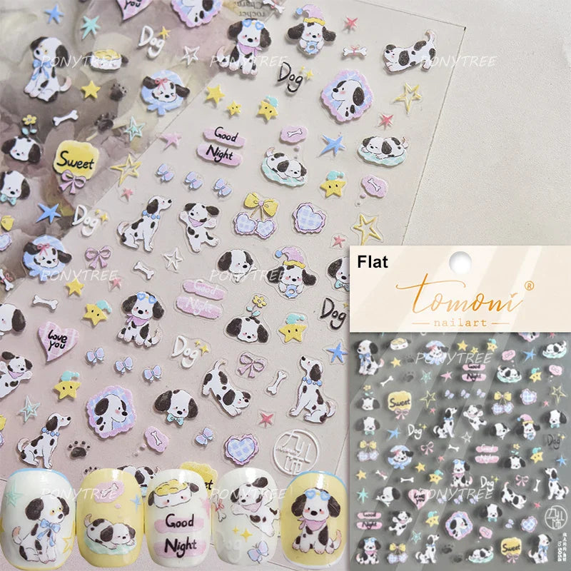 Fruits Apple Strawberry Animals Bear Dog Party Dream Flower Bone Rain Self Adhesive Nail Art Decoration Sticker Manicure Decals (Online Order Only)