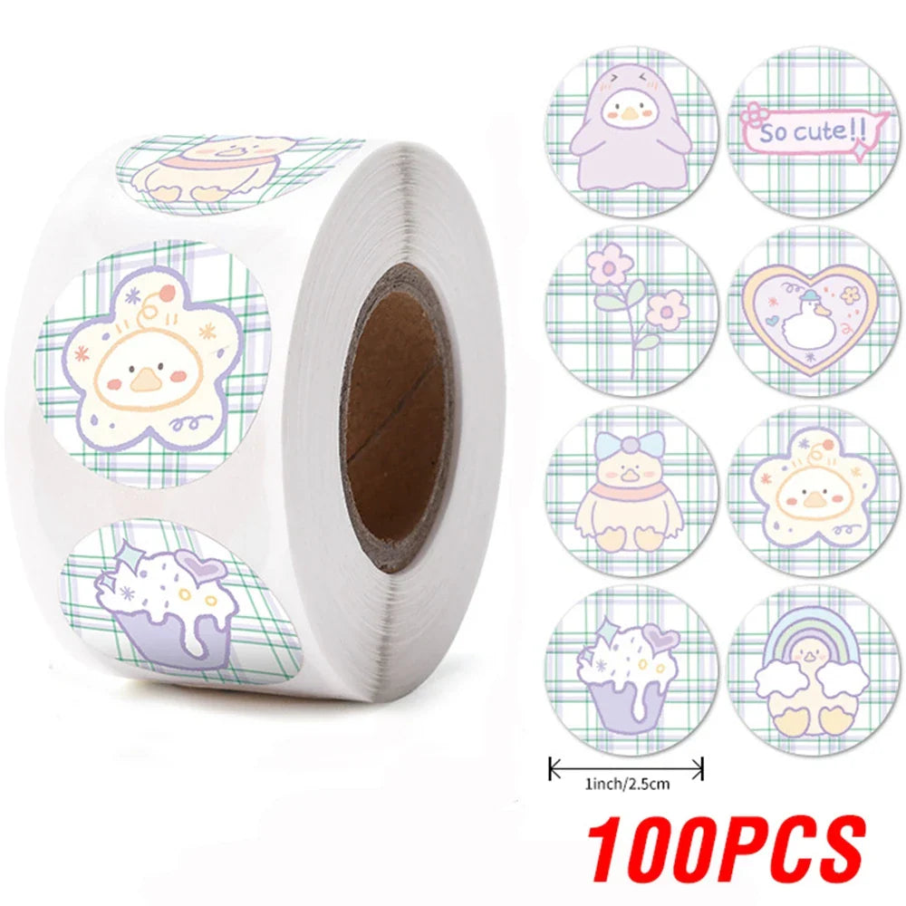 100-500pcs Round Cartoon Toys Animal stickers for kids Teacher Reward Encourage Sticker Office Stationery for Children 1inch (ONLINE ORDER ONLY)