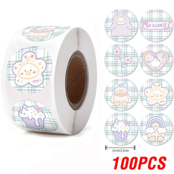 100-500pcs Round Cartoon Toys Animal stickers for kids Teacher Reward Encourage Sticker Office Stationery for Children 1inch (ONLINE ORDER ONLY)