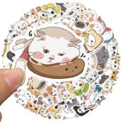 60pcs Cute Cartoon Japanese Style Cats Stickers Kids Animal Decals Vinyl Waterproof Graffiti For Luggage Phone Laptop Sticker (ONLINE ORDER ONLY)