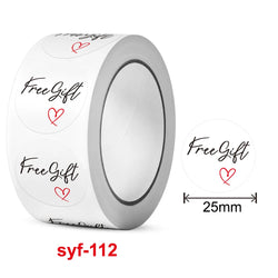 500/rolls Thank you Gift stickers Free Gift box packaging decoration Self-adhesive label Office stationery (ONLINE ORDER ONLY)