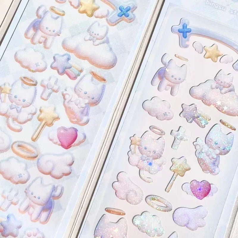 Korean ins Cute Angel Rabbit Sticker Scrapbooking Idol DIY Album Decoration Sticker Aesthetic Personalized Kawaii Stationery (ONLINE ORDER ONLY)
