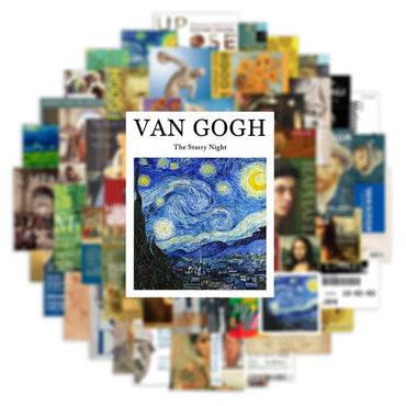 10/50Pcs Oil Painting Style Art Pattern Artist Van Gogh Stickers for Laptop Phone Guitar Suitcase Notebooks Motorcycle Sticker (Online Order Only)