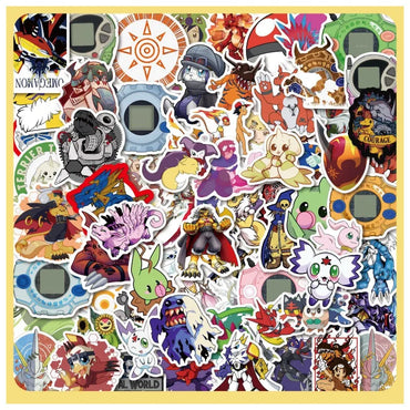 100pcs Digimon Stickers for Laptop, Car, Scooter, Water Bottle, Phone, and More (Online Order Only)