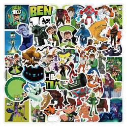 50pcs Ben 10 Alien Force Stickers for Luggage, Water Bottles, Phones, Cars, Scooters, Laptops (Online Order Only)