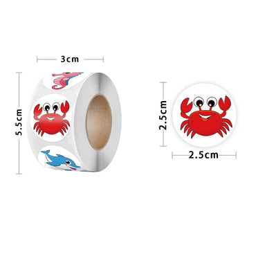 100-500PCS New Kids Stickers Korean Stationery Rolling Cartoon Animal Stickers Roll Small Packaging Stickers Photocard Decor (ONLINE ORDER ONLY)