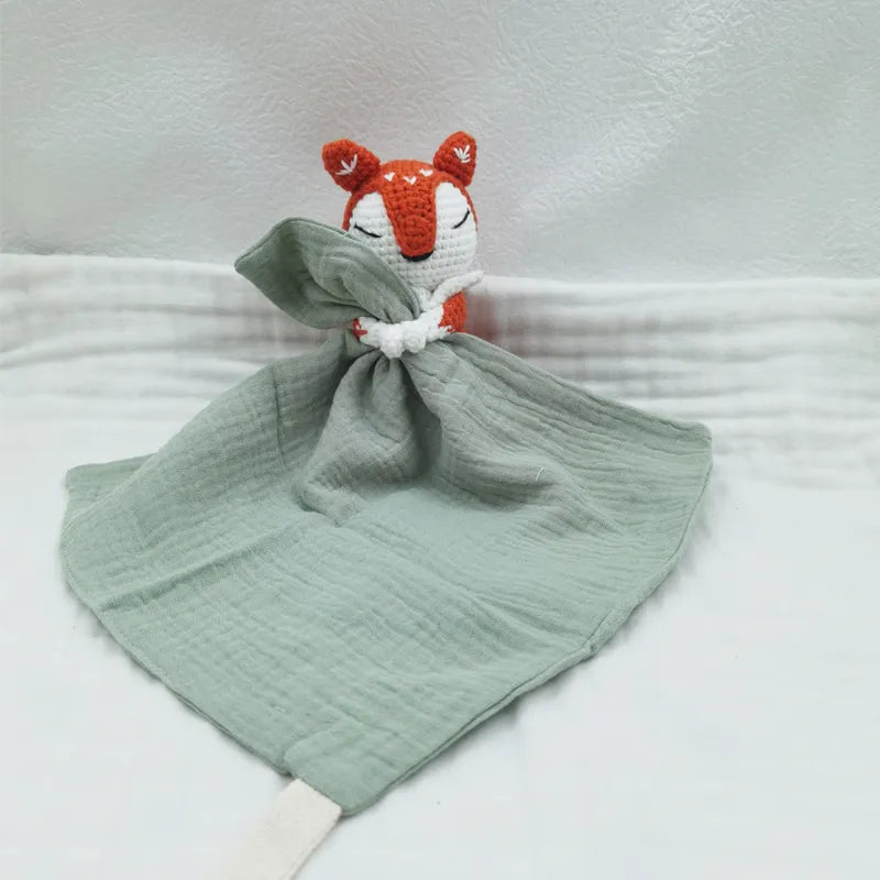 Baby Bib with Sleeping Animals Rattle (ONLINE ORDER ONLY)