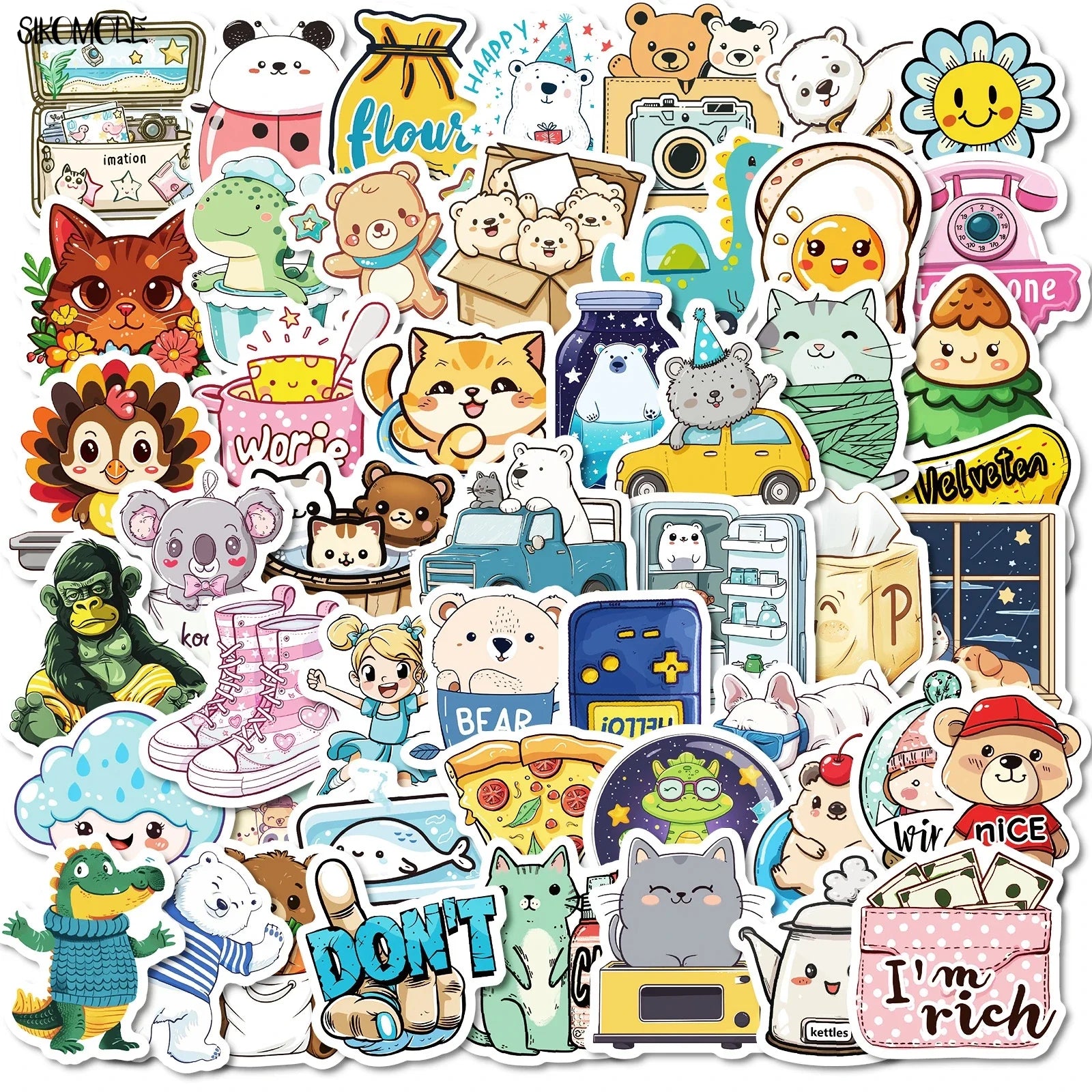 Cartoon Animal Stickers for Kids - DIY, Phone, Laptop, Luggage, Skateboard Decals (Online Order Only)