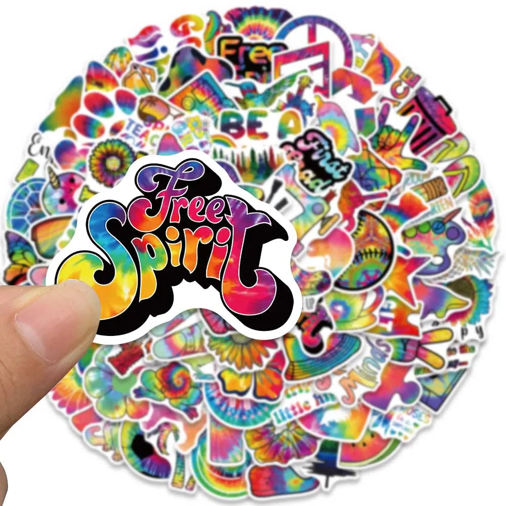 50/100PCS Hippie Trippy Rainbow Psychedelic Graffiti Stickers for Laptop Motorcycle Skateboard Waterproof Decal Sticker Toys (ONLINE ORDER ONLY)