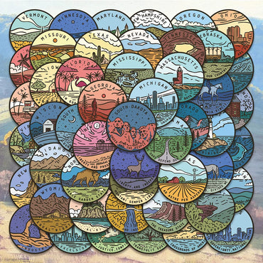 50PCS USA State Tourism Stickers Decals for Kids DIY Scrapbook Laptop Bike (Online Order Only)