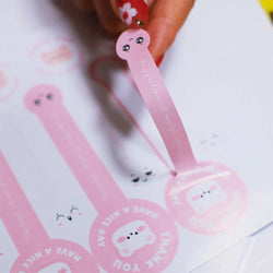 50-100pcs Pink Bear Thank You Stickers Seal Labels Small Business Packaging Sticker for Envelopes Seal Gift Box Decorations (Online Order Only)