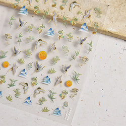 Autumn Fall Sunflower Rabbit Leaves Crane Rose Sun Mountain Hill Produce Good Harvests Cookie Nail Art Sticker Decoration Decals (ONLINE ORDER ONLY)