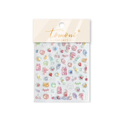 Colorful Fruit Lemon Grapefruit Kiwifruit Candy Popsicle Rabbit Cherry Apple Paw Jelly Adhesive Nail Art Sticker Manicure Decals (ONLINE ORDER ONLY)