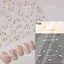 Dreamy Shiny Bowknot Ribbon Lace Delicate Tie Charming 5D Nail Art Decoration Sticker Self Adhesive Manicure Decal DIY Wholesale (ONLINE ORDER ONLY)