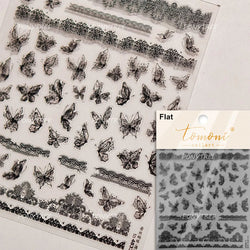Dreamy Lace Rose Flower Fabric Art Tender Gauze Gird Pearl Pendant Irregular Pattern Nail Art Stickers Decoration Manicure Decal (ONLINE ORDER ONLY)