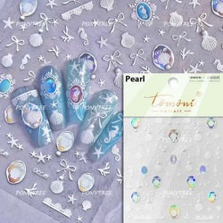 Beach Colourful Conch Dolphin Shell Starfish Jellyfish Star Summer Sea Wave Vacation Mode Water Bubble Nail Art Stickers Decals (Online Order Only)