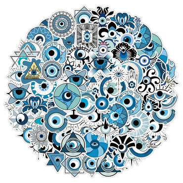 10/30/50pcs New Turkish Evil Eye Graffiti Stickers Skateboard Laptop Motorcycle Album Car Luggage Cool Waterproof Sticker Toy (ONLINE ORDER ONLY)