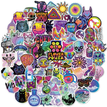 120 PCS Cartoon Psychedelic Stickers for Laptop Skateboard Motorcycles Bike Cars Fridge Waterproof Trippy Stickers for Kid (ONLINE ORDER ONLY)