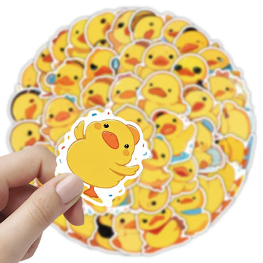 10/30/50PCS Little Yellow Duck Stickers Cute Animal Graffiti Sticker Cartoon Meme DIY Luggage Laptop Phone Guitar Car Sticker (ONLINE ORDER ONLY)