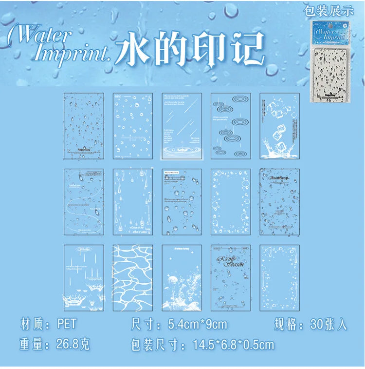 30pcs/pack Korean PET Transparent Sealing Decorative Stickers Cute Sticker for Idol Card Collage Material Journal DIY Decoration (ONLINE ORDER ONLY)