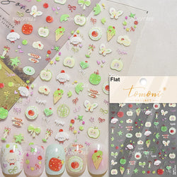 Fruits Apple Strawberry Animals Bear Dog Party Dream Flower Bone Rain Self Adhesive Nail Art Decoration Sticker Manicure Decals (Online Order Only)
