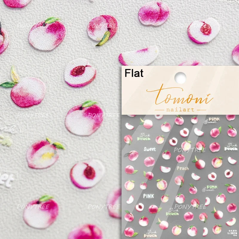 Carambola Grape Honey Peach Cherry Pineapple Pineapple Orange Apple Lemon Bromeliad Fruit Jelly Nail Art Sticker Manicure Decals (ONLINE ORDER ONLY)