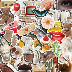 Retro Art Cartoon Stickers Pack - Waterproof Decals for Fridge, Laptop, Luggage (Online Order Only)