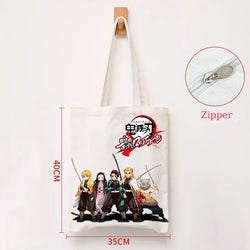 Demon Slayer Canvas Bag: Nezuko & Tanjiro Zipper Tote (ONLINE ORDER ONLY)