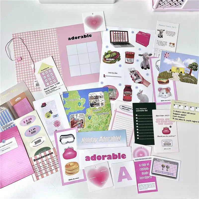 Korean Ins Adorable Pack Stickers Diary Handbook Decorative Aesthetic Craft Art Supplies Material Kawaii Stationery Sticker Gift (ONLINE ORDER ONLY)