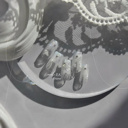 Cute 3D White Rose Flower Lace Bud Silk Bowknot Butterfly Dreamy Shiny Relief Chic Self Adhesive Nail Art Sticker Manicure Decal (ONLINE ORDER ONLY)