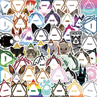 10/50PCS Graffiti Therian Symbol Cartoon Stickers DIY Diary Guitar Luggage Phone Bike Car Skateboard Waterproof Cool Sticker Toy (Online Order Only)