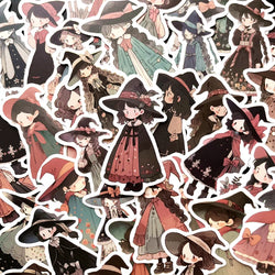 Cute Witch Anime Stickers for Laptop, Phone, Luggage, Guitar - 10/50Pcs (Online Order Only)