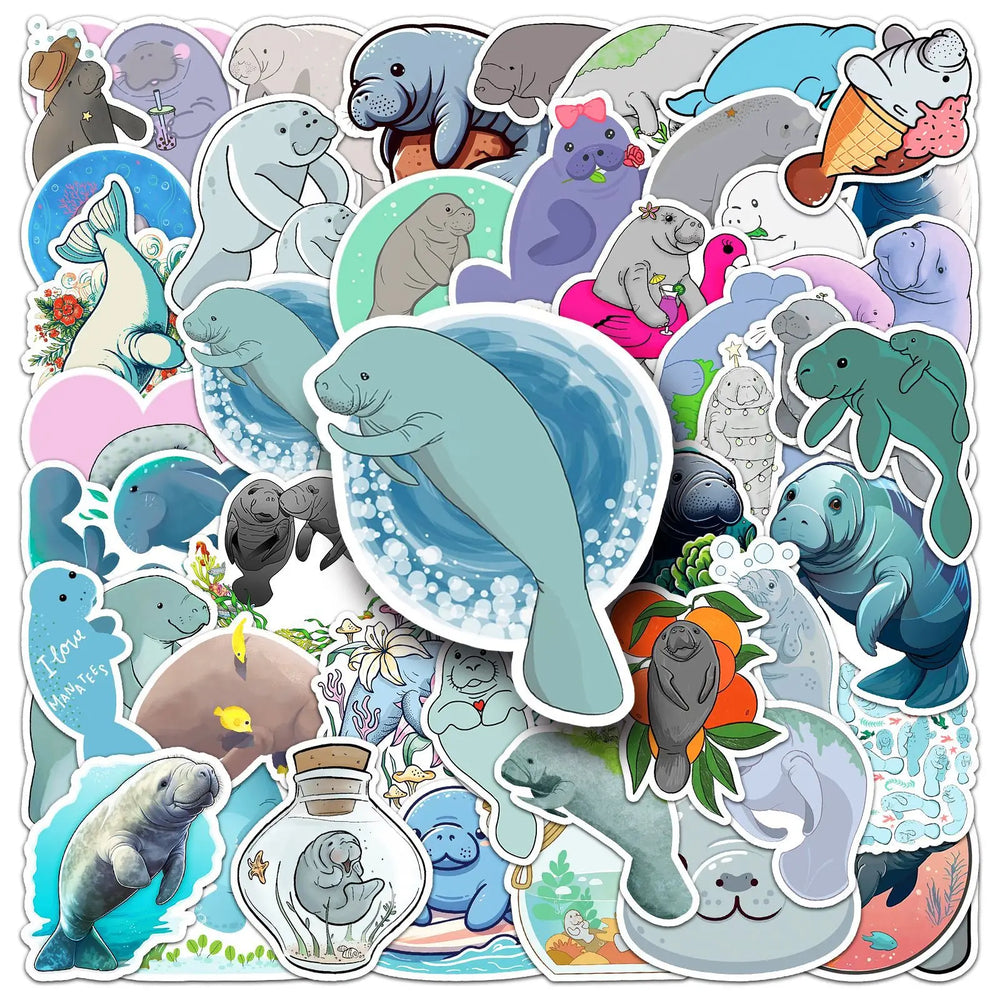 Cartoon Walrus Stickers 10/30/50PCS for Kids DIY Luggage Laptop Phone Guitar Car Bike Skateboard Decals (ONLINE ORDER ONLY)
