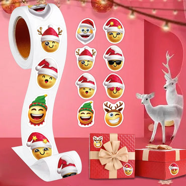 100-500pcs Heterotypic Christmas Themed Stickers 8 Designs DlY Graffiti Holiday Party Decoration label Stationery Sticker (ONLINE ORDER ONLY)