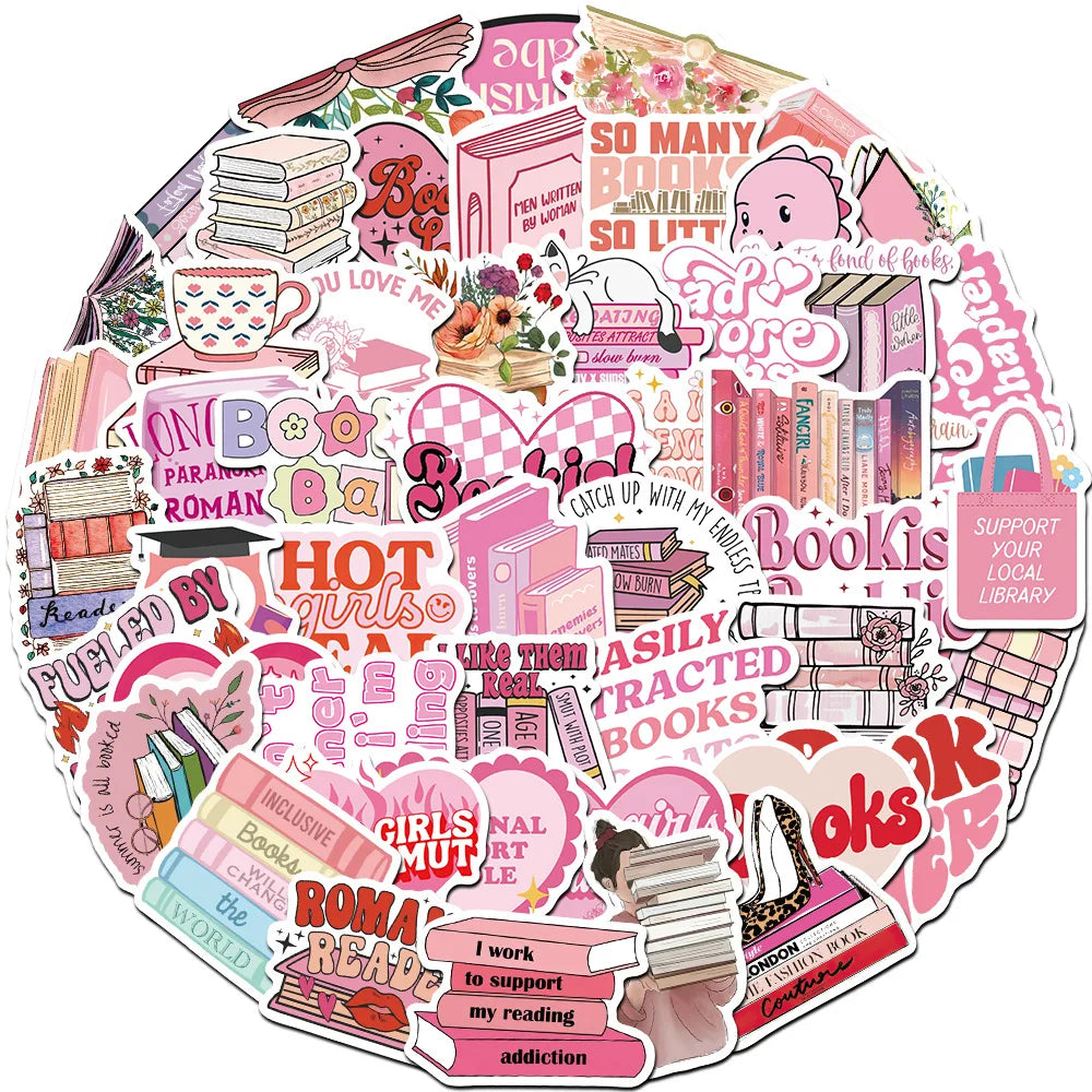 Pink Cartoon Graffiti Stickers - 10/30/50pcs for Skateboard, Notebook, Phone, Laptop, Car (Online Order Only)