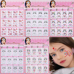 12Pcs 3D Stickers On The Face Rhinestone Makeup Bright Face Art Sticker Girl's Temporary Tattoo Rhinestone For Strasse Makeup &* (Online Order Only)