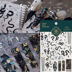 Snake Rose  Flower Chinese Knot Calabash Gourd Peony Good Fortune Self Adhesive Nail Art Stickers Manicure Decals Nail Supplies (ONLINE ORDER ONLY)