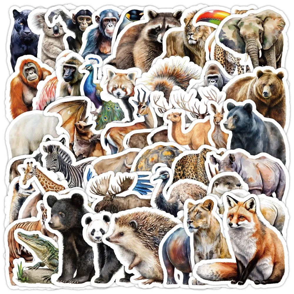 50pcs Cute African Animal Stickers for Helmet, Wall, DIY Decoration (ONLINE ORDER ONLY)