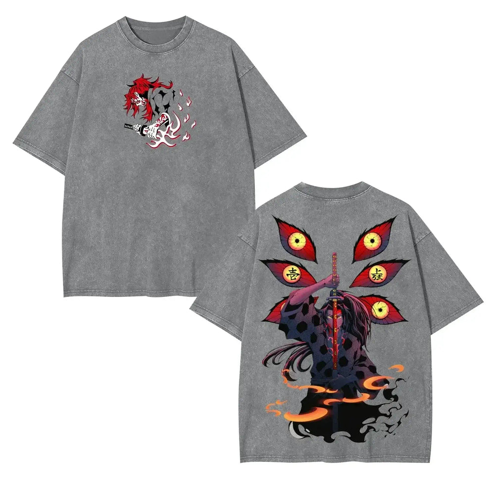 Demon Slayer Kokushibo Graphic T-shirt Harajuku Vintage (ONLINE ORDER ONLY)