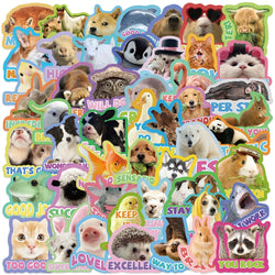 50PCS Animal PVC Stickers Aesthetic Scrapbooking Stationery Supplies (Online Order Only)