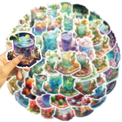 10/30/50PCS Kawaii Cup Drink World Stickers DIY Decoration Notebook Bike Suitcase Phone Fridge PVC Waterproof Decal Graffiti Toy (ONLINE ORDER ONLY)