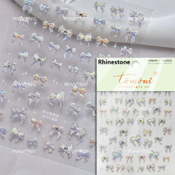 Dreamy Shiny Bowknot Ribbon Lace Delicate Tie Charming 5D Nail Art Decoration Sticker Self Adhesive Manicure Decal DIY Wholesale (ONLINE ORDER ONLY)