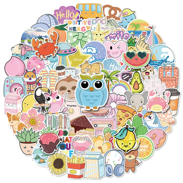 10/30/50/100PCS VSCO Cartoon Stickers For Girls Cute Decals DIY Notebook Phone Motorcycle Bicycle Laptop Suitable Trendy Sticker (Online Order Only)