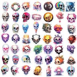 10/30/50PCS Cool Skull Stickers Aesthetic Cute Decoration DIY Skateboard Phone Laptop Scrapbook Bike Car PVC Waterproof Kids Toy (ONLINE ORDER ONLY)
