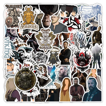 10/50Pcs American TV Series Vikings Stickers Decals Laptop Car Phone Skateboard Bike Fridge Notebook Waterproof Sticker Kid Toy (ONLINE ORDER ONLY)